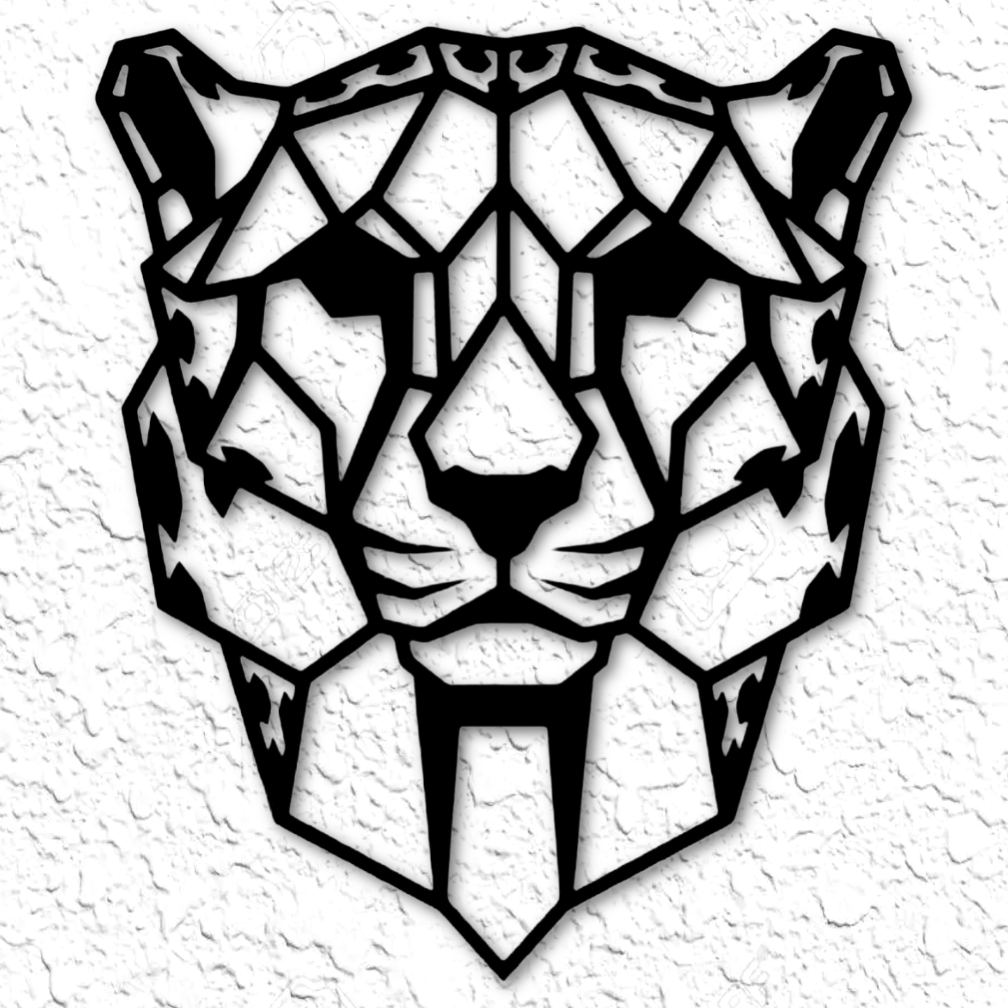 geometric cheetah wall art decor Art big cat animal low poly 2d home safari savannah africa zoo 3D print model - Mito3D