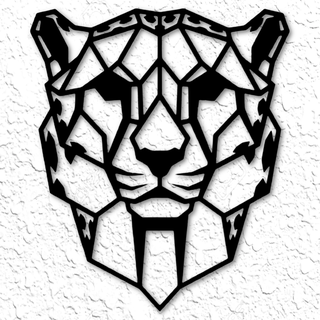 geometrisch Gepard Mauer Kunst Dekor Katze Tier niedrig poly 2d Zuhause Haus Safari Savanne Afrika Zoo 3d print model - Mito3D