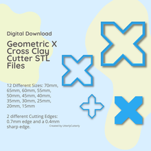 geométrico arcilla cortador cruzar stl digital expediente download 12 tamaños 2 versiones 3d print model - Mito3D
