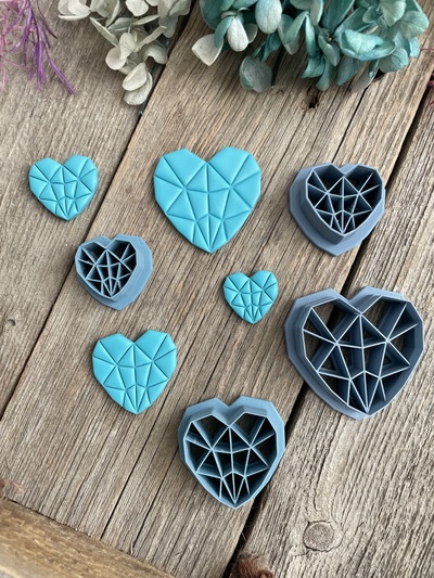 geometric clay earring cutters jewelry cutter necklaces keychains 3d print model - Mito3D