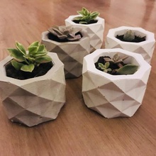 geometric concrete pot mold pro version architecture planter low poly 3d print model - Mito3D