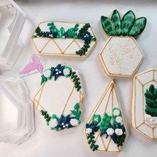 geometrik kurabiye kesiciler Ayarlamak kalıbı kesici elmas altıgen çiçek plak bitki sulu 3d print model - Mito3D