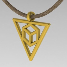 geométrica del cubo triángulo colgante la joyería geométricas el collar 3d print model - Mito3D