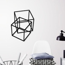 geométrico cubos parede arte cubo vivo decoração 2d 3d impressão interior silhueta óptico ilusão 3d print model - Mito3D