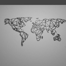 geometrische design der Weltkarte Kunst Geographie mathematische Dekor Wandbild Welt Karte 3d print model - Mito3D