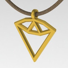 geométricas colgante de diamante la joyería triángulo el collar 3d print model - Mito3D