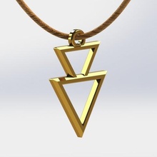 geométrico duplo triângulo pingente jóias colar 3d print model - Mito3D