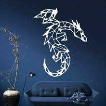 geometric dragon art house decoration office room apartment animal minimalist 3d print model - Mito3D