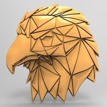geometric eagle art jewelry fashion geometry bird animal 3d print model - Mito3D