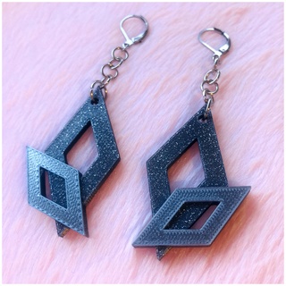 geometric earrings Jewelry pendant cute necklace keychain charm hoops 3d print model - Mito3D