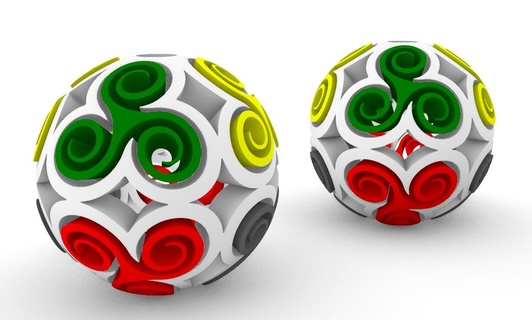 géométrique boucles d'oreilles sphère géométrie bijou cadeau surprise 3d print model - Mito3D
