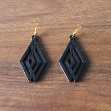 geometric earrings 1 jewelry geometrical 3d print model - Mito3D
