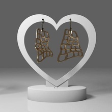 geometric earrings 1 earring organic jewelry jewellery ear elegant oversized gift woman mother's day christmas x-mas wife mother surprise fashion lovely 3d print model - Mito3D