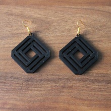 geometric earrings 2 jewelry geometrical 3d print model - Mito3D