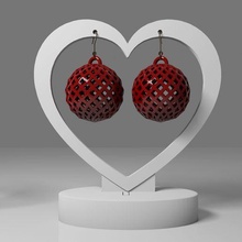 geometric earrings 2 earring organic jewelry jewellery ear elegant oversized gift woman mother's day christmas x-mas wife mother surprise fashion lovely 3d print model - Mito3D