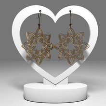 geometric earrings 3 jewelry mandala star earring flower floral elegant gift mother girly sls fdm fashion fancy 3d print model - Mito3D
