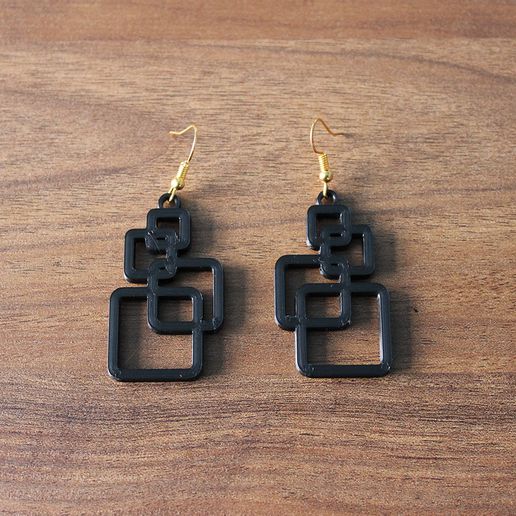 geometric earrings 4 3D print model - Mito3D