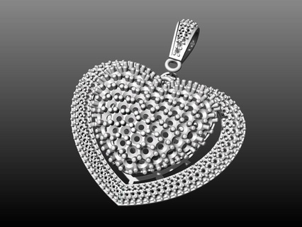 geometric elegance heart pendant gemstone jewelry design Jewelry 3dmodel elegant modern love accessory fashion unique printable contemporary sophisticated gold silver sterling pendants 3d print model - Mito3D
