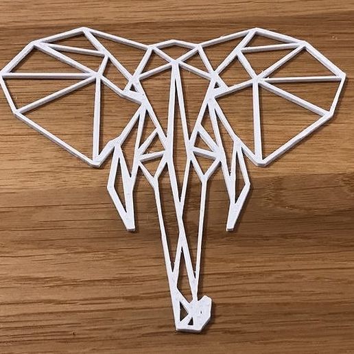 geometric elephant model 3d print animal poly 2021 easy design accessory 3dprint 3D print model - Mito3D