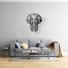 geometric elephant wall frame 3d 3d print model - Mito3D