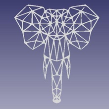 geométricas elefante a arte de desenho linear geometria decoração casa 3d print model - Mito3D