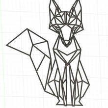 geometric fox decoration geometry wall animal 3d print model - Mito3D