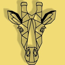 geometric giraffe art mural 3d print model - Mito3D
