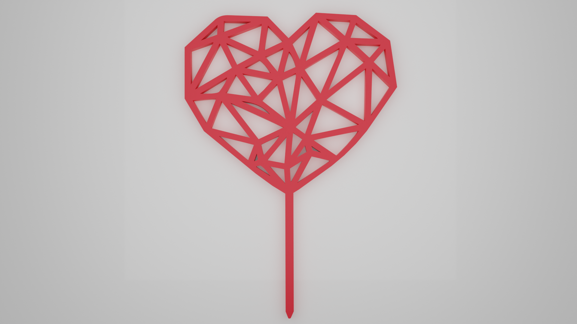 geométrico corazón flowe maceta decoración flor amor san valentin 3D print model - Mito3D