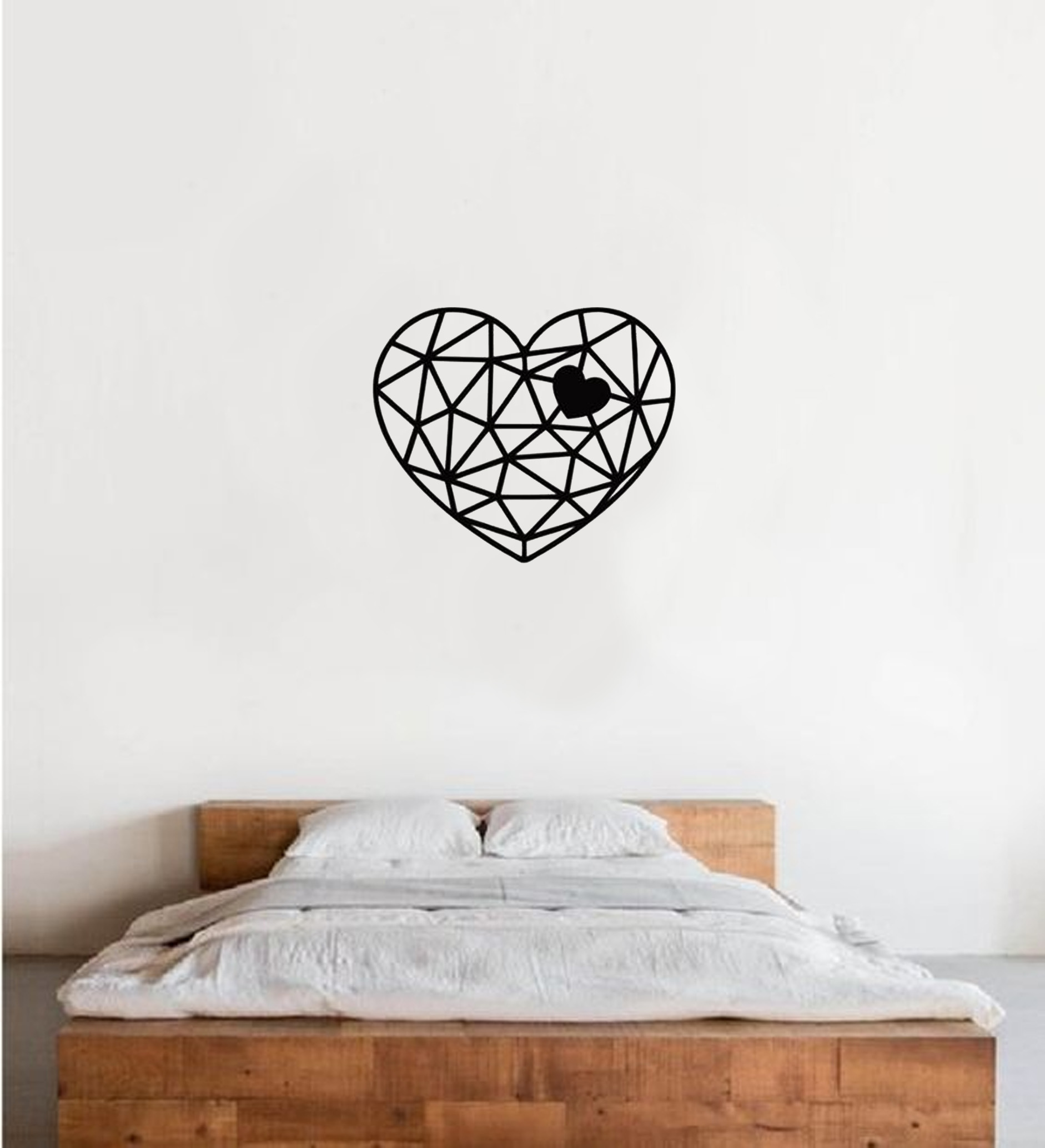 geometric heart - wall art heart wall art wall heart love geometric love  3D print model - Mito3D