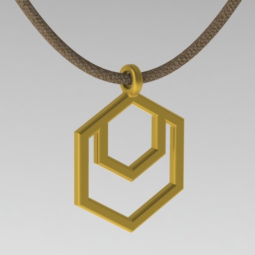 geometric hexagon ciondolo gioielli geometrica triangolo la collana esagono 3D print model - Mito3D