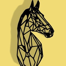 geometrisch Pferd Kunst Wandgemälde 3d print model - Mito3D