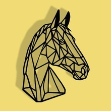 geometric horse art mural 3d print model - Mito3D