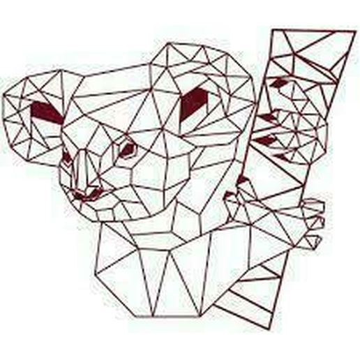geometrik koala ayı duvar Sanat dekorasyon ev 3D print model - Mito3D