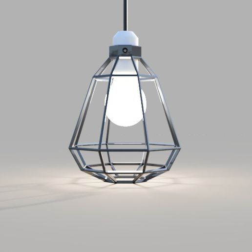 geometrico paralume lampada guidato luce lowpoly poli domestico 3D print model - Mito3D