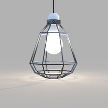 geométrico abajur luminária conduziu luz pobre poli casa 3d print model - Mito3D