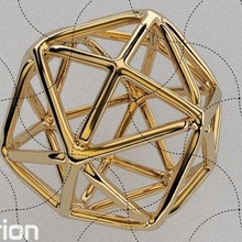 geométrico modelo 009 joalheria bola geometria esfera enfeite metal brinquedo pingente ouro decoração impressão figura jóia 3d print model - Mito3D