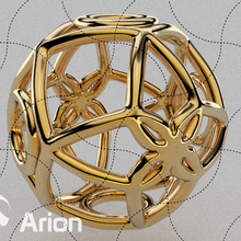 geométrico modelo 015 joalheria bola geometria esfera enfeite metal brinquedo pingente ouro decoração impressão figura jóia 3d print model - Mito3D
