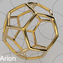 geometrico modello 016 gioielleria palla energia geometria sfera ornamento metallo giocattolo bene pendente oro arredamento Stampa figura gioiello 3d print model - Mito3D
