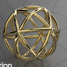 geométrico modelo 021 joyería joya pelota geometría esfera ornamento metal multa colgante pendiente oro decoración impresión figura 3d print model - Mito3D