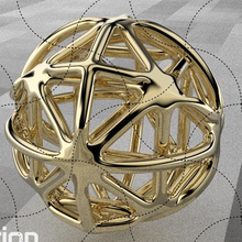 geométrico modelo 022 joyería joya pelota geometría esfera ornamento metal multa colgante pendiente oro decoración impresión figura 3d print model - Mito3D