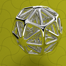 geométrico modelo 033 joalheria sla bola geometria esfera enfeite metal brinquedo pingente ouro decoração impressão figura 3d print model - Mito3D