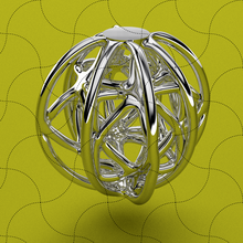 geométrico modelo 034 joalheria sla bola geometria esfera enfeite metal brinquedo pingente ouro decoração impressão figura 3d print model - Mito3D