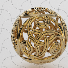 geométrico modelo 039 joalheria sla bola geometria esfera enfeite metal espiral vida pingente ouro decoração impressão figura 3d print model - Mito3D