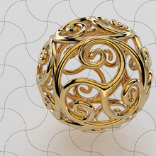 geométrico modelo 040 joalheria sla bola geometria esfera enfeite metal espiral vida pingente ouro decoração impressão figura 3d print model - Mito3D