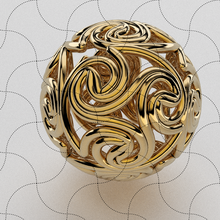 geométrico modelo 042 joyería joya chino pelota geometría esfera ornamento metal espiral vida multa colgante pendiente oro decoración impresión figura dije 3d print model - Mito3D