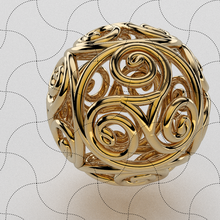 geométrico modelo 043 joalheria chinês bola geometria esfera enfeite metal espiral vida pingente ouro decoração impressão figura oro dije 3d print model - Mito3D