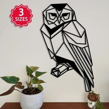 geometric owl lines simple art wall minimalist decoration home lowpoly 2d decor house 3d print model - Mito3D