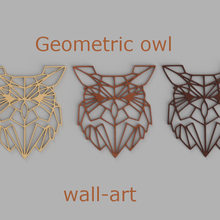 geométrico coruja wall art geometria corujas idealab parede arte deco decoração decorações casa cozinha 3d print model - Mito3D