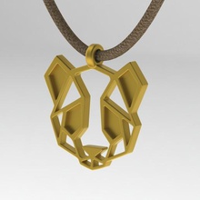 geométricas panda pingente jóias triângulo colar animais 3d print model - Mito3D
