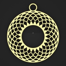 geometric pendant 3 jewelry fashion art pattern geometry keyring keychain flower 3d print model - Mito3D